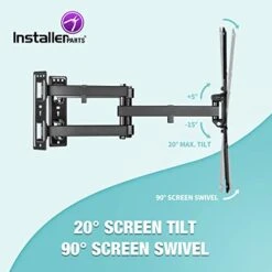 InstallerParts 32"-70" TV Corner Mount – Swivel/Tilt – 20" Dual Extension Arm – Heavy Duty LCD LED TV Monitor Flat Panel Screen, 6ft HDMI Cable 10 InstallerParts 32"-70" TV Corner Mount – Swivel/Tilt – 20" Dual Extension Arm – Heavy Duty LCD LED TV Monitor Flat Panel Screen, 6ft HDMI Cable -Amazon Store 41tyUqzPMDL