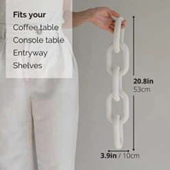 Peakoly Wood Chain Link Decor - Rustic White Washed Decorative Chain, Coffee Table Decor, Book Shelf Decor Accents, Made From Pine Wood, Bookshelf Decor,Boho, Country Or Modern Home Décor For Shelves 9 Peakoly Wood Chain Link Decor - Rustic White Washed Decorative Chain, Coffee Table Decor, Book Shelf Decor Accents, Made From Pine Wood, Bookshelf Decor,Boho, Country Or Modern Home Décor For Shelves -Amazon Store 41u0GG1eEuL