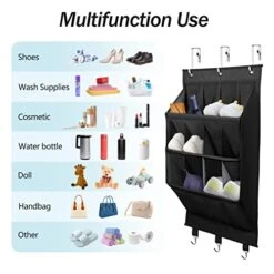 Coastal Rose Over The Door Shoe Organizer, Hanging Shoe Rack Organizer For Closet Door With 12 Deep Pockets & 3 Metal Hooks, 3-Tier Hanging Shoe Storage Organizer,Shoe Holder For Back Of Door,Black 11 Coastal Rose Over The Door Shoe Organizer, Hanging Shoe Rack Organizer For Closet Door With 12 Deep Pockets & 3 Metal Hooks, 3-Tier Hanging Shoe Storage Organizer,Shoe Holder For Back Of Door,Black -Amazon Store 41u7YoaSJUL