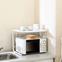 Microwave Oven Rack 2 Tier Extendable Microwave Oven Rack Heavy Duty Microwave Stand Shelf Free Standing Kitchen Countertop Organiser Rack White Kitchen Storage Rack -Amazon Store 41uFGPwvWzS
