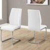 Monarch Specialties 2 Piece DINING CHAIR-2PCS/ 39" H/WHITE LEATHER-LOOK/CHROME, 17.25" L X 20.25" D X 38.75" H 2 Monarch Specialties 2 Piece DINING CHAIR-2PCS/ 39" H/WHITE LEATHER-LOOK/CHROME, 17.25" L X 20.25" D X 38.75" H -Amazon Store 41uIKzCEiBL