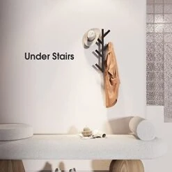 RRG Vertical Coat Rack Wall Mounted 16 Inch, Metal Vertical Hat Rack For Wall, Modern Wall Coat Tree For Hats, Jackets, Bags, Entryway Bedroom (Height 16") -Amazon Store 41uLwnd0SwL