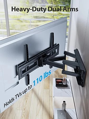 Pipishell Full Motion TV Wall Mount Bracket For 37-75 Inch LCD, QLED,OLED 4K Flat Curved TVs, Dual Arms Tilt Extension Swivel Articulating TV Mount, Max VESA 600x400mm Up To 110lbs, Fits 16” Studs 4 Pipishell Full Motion TV Wall Mount Bracket For 37-75 Inch LCD, QLED,OLED 4K Flat Curved TVs, Dual Arms Tilt Extension Swivel Articulating TV Mount, Max VESA 600x400mm Up To 110lbs, Fits 16” Studs - Image 2