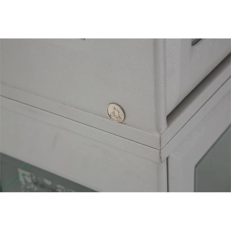 Michael Amini Melrose Plaza Contemporary Wood & Glass China Cabinet In Dove Gray 6 Michael Amini Melrose Plaza Contemporary Wood & Glass China Cabinet In Dove Gray - Image 4