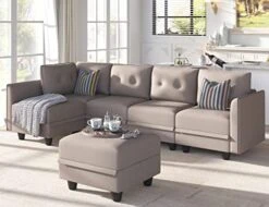 LLappuil Modular Sofa Sectioanl Couch With Storage, Convertible 6 Seater L Shaped Modular Chaise Sofa With Ottoman, Denim Blue 21 LLappuil Modular Sofa Sectioanl Couch With Storage, Convertible 6 Seater L Shaped Modular Chaise Sofa With Ottoman, Denim Blue -Amazon Store 41uT5fom58L. AC