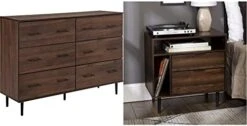 Walker Edison Mila Modern 6 Drawer Storage Buffet, 52 Inch, White And Rustic Oak -Amazon Store 41uVPw9eQNL. AC