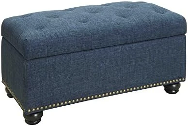 Convenience Concepts Designs4Comfort 7th Avenue Storage Ottoman, Blue Fabric 7 Convenience Concepts Designs4Comfort 7th Avenue Storage Ottoman, Blue Fabric - Image 5