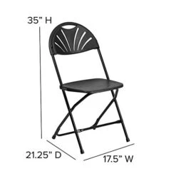 Flash Furniture 2 Pack HERCULES Series 650 Lb. Capacity Black Plastic Fan Back Folding Chair -Amazon Store 41uaVOPEX7L
