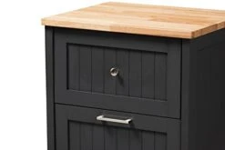 Baxton Studio Monica Kitchen Cabinet, Dark Grey/Oak Brown -Amazon Store 41ucLvLegyL