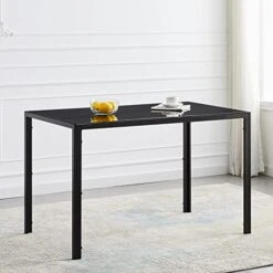 ROOIOME Gray Glass Dining Table Marbled Effect With Tempered Glass Top And Metal Frame And Leg, Gray Rectangle Kitchen Table For Restaurant (L X W X H) 51.20" * 27.5" * 29.5" 20 ROOIOME Gray Glass Dining Table Marbled Effect With Tempered Glass Top And Metal Frame And Leg, Gray Rectangle Kitchen Table For Restaurant (L X W X H) 51.20" * 27.5" * 29.5" -Amazon Store 41udcsmhsCL. AC 1