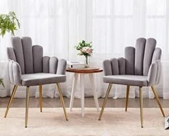 CIMOTA Black Dining Chairs Set Of 2 Velvet Upholstered Comfy Living Room Chairs Modern Finger Shape Back Vanity Chair With Arms For Makeup Room/Bedroom, 2PCS -Amazon Store 41ugBzyG1BL. AC
