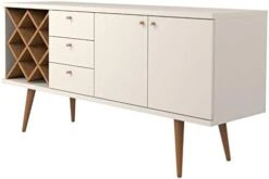 Manhattan Comfort Utopia Sideboard Buffet Stand, Off Off White And Maple Cream -Amazon Store 41ulKAc3icL. AC