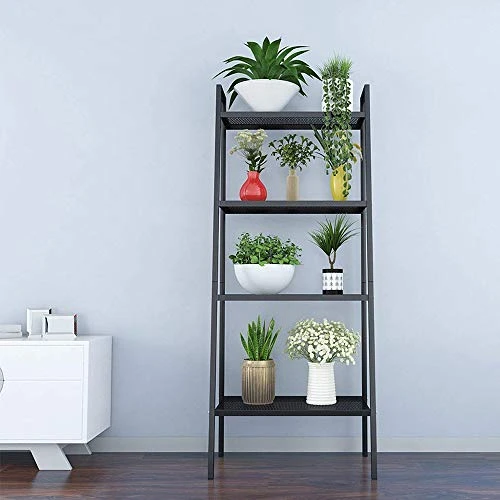 Samanoya Ladder Bookshelf 4 Levels,Wide Industrial Ladder With Sturdy Metal Frame,Open Display Shelf Storage Flower Shelf,Home Kitchen Office Organizer Rack 6 Samanoya Ladder Bookshelf 4 Levels,Wide Industrial Ladder With Sturdy Metal Frame,Open Display Shelf Storage Flower Shelf,Home Kitchen Office Organizer Rack - Image 4