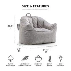 Big Joe Hug Bean Bag Chair, Gray Hyde, 3ft 14 Big Joe Hug Bean Bag Chair, Gray Hyde, 3ft -Amazon Store 41usi6VzErL