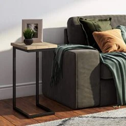 SIMPLIHOME Skyler SOLID MANGO WOOD And Metal 18 Inch Wide Rectangle Inrial C Side Table In Distressed White Wash, Fully Assembled , For The Living Room And Bedroom