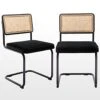 Zesthouse Dining Chairs Set Of 2, Velvet Rattan Side Chairs With Cane Back & Stainless Chrome Base, Modern Mid Century Breuer Designed Chairs, Upholstered Dining Living Room Kitchen Chairs, Black 2 Zesthouse Dining Chairs Set Of 2, Velvet Rattan Side Chairs With Cane Back & Stainless Chrome Base, Modern Mid Century Breuer Designed Chairs, Upholstered Dining Living Room Kitchen Chairs, Black -Amazon Store 41uww4wyYgL
