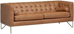 Amazon Brand – Rivet Brooke Contemporary Mid-Century Modern Tufted Leather Sofa Couch, 82"W, Cognac 19 Amazon Brand – Rivet Brooke Contemporary Mid-Century Modern Tufted Leather Sofa Couch, 82"W, Cognac -Amazon Store 41v32K8GdL. AC