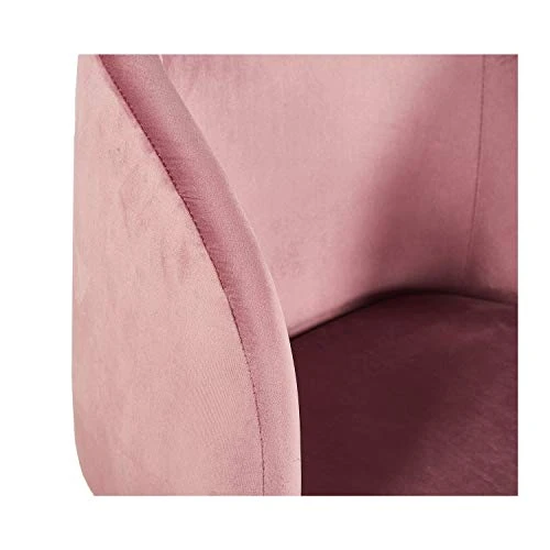 EGGREE Mid-Century Modern Accent Living Room Chair Upholstered Velvet Armchair Kitchen Dining Chair With Solid Steel Leg For Living Room Bedroom Reception Room Accent Furniture,Rose Pink 4 EGGREE Mid-Century Modern Accent Living Room Chair Upholstered Velvet Armchair Kitchen Dining Chair With Solid Steel Leg For Living Room Bedroom Reception Room Accent Furniture,Rose Pink - Image 2