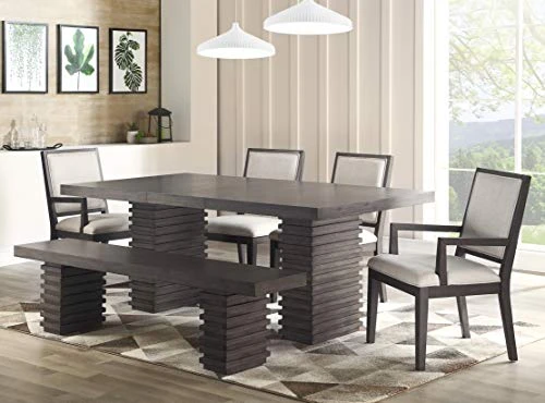 Steve Silver Mila Washed Gray Dining Bench 6 Steve Silver Mila Washed Gray Dining Bench - Image 4