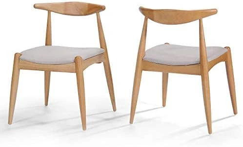 Christopher Knight Home Francie Fabric With Oak Finish Dining Chairs, 2-Pcs Set, Beige 8 Christopher Knight Home Francie Fabric With Oak Finish Dining Chairs, 2-Pcs Set, Beige - Image 6