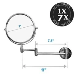 Rucci Normal View Swivel Arm Wall-Mounted Mirror, Silver, 7X -Amazon Store 41v9wvuJccL