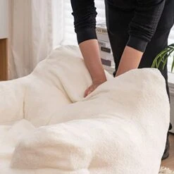 Soft Tufted Bean Bag Chairs For Adults, Medium Teddy Fabric Bean Bags With Arms, Ivory 15 Soft Tufted Bean Bag Chairs For Adults, Medium Teddy Fabric Bean Bags With Arms, Ivory -Amazon Store 41vMS6jVf4L