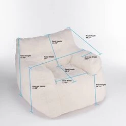 Soft Tufted Bean Bag Chairs For Adults, Medium Teddy Fabric Bean Bags With Arms, Ivory 12 Soft Tufted Bean Bag Chairs For Adults, Medium Teddy Fabric Bean Bags With Arms, Ivory -Amazon Store 41vOZJGOaeL