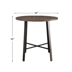 Homelegance Chevre 36" Round Industrial Style Counter Height Table, Brown -Amazon Store 41vOkBAdWXL