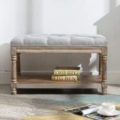 Janoray Farmhouse Storage Bench Wooden Entryway Linen Upholstered Ottoman Button Tufted Bench For Bedroom End Of Bed Hallway Organizer, Beige, 32 Inch 23 Janoray Farmhouse Storage Bench Wooden Entryway Linen Upholstered Ottoman Button Tufted Bench For Bedroom End Of Bed Hallway Organizer, Beige, 32 Inch -Amazon Store 41vU17B0VvL. AC