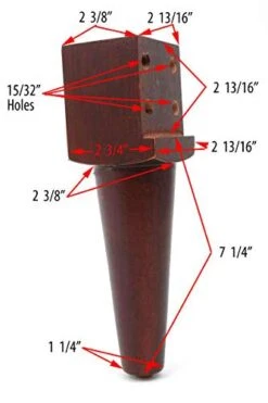 Leg Daddy 7 1/4" Dark Finish Round Tapered Sofa Leg, Set Of 4 -Amazon Store 41vWIuaiHyL