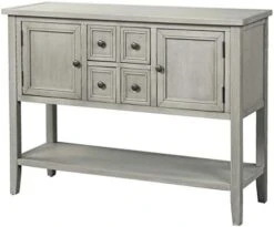 Knocbel Vintage Wood Console Table Buffet Sideboard With 4 Storage Drawers, 2 Cabinets & Bottom Shelf, Entryway Hallway Foyer Table Cupboard Coffee Bar Cabinet, 46" L X 15" W X 34" H (Dark Blue) 22 Knocbel Vintage Wood Console Table Buffet Sideboard With 4 Storage Drawers, 2 Cabinets & Bottom Shelf, Entryway Hallway Foyer Table Cupboard Coffee Bar Cabinet, 46" L X 15" W X 34" H (Dark Blue) -Amazon Store 41vWIwin4dL. AC