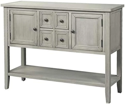 Knocbel Vintage Wood Console Table Buffet Sideboard With 4 Storage Drawers, 2 Cabinets & Bottom Shelf, Entryway Hallway Foyer Table Cupboard Coffee Bar Cabinet, 46" L X 15" W X 34" H (Dark Blue) 11 Knocbel Vintage Wood Console Table Buffet Sideboard With 4 Storage Drawers, 2 Cabinets & Bottom Shelf, Entryway Hallway Foyer Table Cupboard Coffee Bar Cabinet, 46" L X 15" W X 34" H (Dark Blue) - Image 9