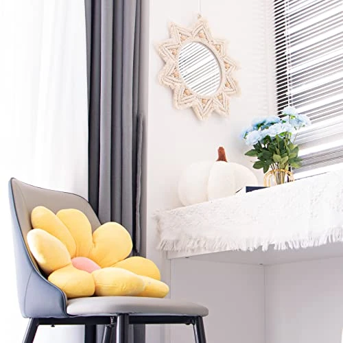 TENEWEE Boho Wall Decor Mirror Macrame Circle Hanging Mirror For Bedroom Living Room Apartment Entryway Home Decor 5 TENEWEE Boho Wall Decor Mirror Macrame Circle Hanging Mirror For Bedroom Living Room Apartment Entryway Home Decor - Image 3