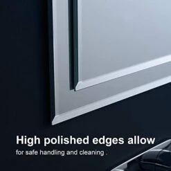 FRALIMK Mirror On Mirror Frameless Rectangular Wall Mirror For Bathroom 22" X 32" Polished Beveled Edge Rectangle Wall Mirror Decorative Wall Mirrors For Entryways, Living Room, Washroom And Bedroom -Amazon Store 41vkyoJVpXL