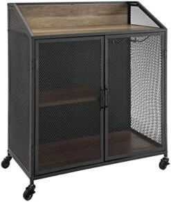 Walker Edison Malcomb Urban Industrial 4 Door Metal Mesh TV Console For TVs Up To 65 Inches, 60 Inch, Dark Walnut -Amazon Store 41vmMzYNU3L. AC