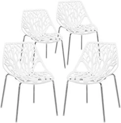 Bonnlo Modern Stackable Chair Set Of 4,Kitchen White Dining Chairs,Birch Sapling Comfy Chairs For Dining Room,Living Room,Waiting Room (White) -Amazon Store 41vo890zhaL. AC 1