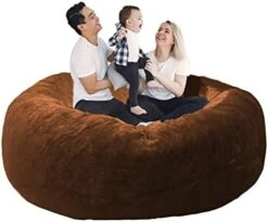 SOXOCE Bean Bag Cover, 6ft, PV Velvet Brown RoundBean Bag Chairs (No Filler) - Comfy Big Bean Bag Chair Covers For Kids, Teens, & Adults - Cover ONLY -Amazon Store 41voYZV0wSL. AC