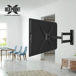 USX MOUNT Full Motion TV Wall Mount Fits For Most 26-55 Inch TVs 24" Extension Arm With Swivel Articulating Arm Rotation & Tilt, Corner Center Design TV Mount Bracket MAX VESA 400x400mm And 88lbs -Amazon Store 41vvIY28rcL