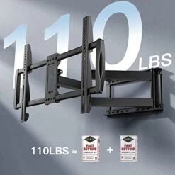 Full Motion TV Wall Mount For 37-75 Inch OLED Flat/Curved TVs With VESA 600x400mm, Articulating Corner TV Bracket Swivel & Tilt, 27.36 Inch Extension, Holds TVs Up To 110lbs, 16" Wood Stud, PSXLF03 -Amazon Store 41vyTjISHiL