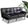 MUUEGM Futon Sofa Bed,Memory Foam Modern Convertible Couch Bed,Folding Futon Sleeper Couch With Compact Living Space,Apartment,Dorm,Bonus Room,71" D X 33" W X 31.5" H,Black -Amazon Store 41w5Q1YYIDL