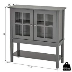 HOMCOM Coffee Bar Cabinet, Modern Sideboard Buffet Cabinet, Kitchen Cabinet With 2 Glass Doors, Adjustable Inner Shelving And Bottom Shelf, Grey 11 HOMCOM Coffee Bar Cabinet, Modern Sideboard Buffet Cabinet, Kitchen Cabinet With 2 Glass Doors, Adjustable Inner Shelving And Bottom Shelf, Grey -Amazon Store 41w6x3PqDvL
