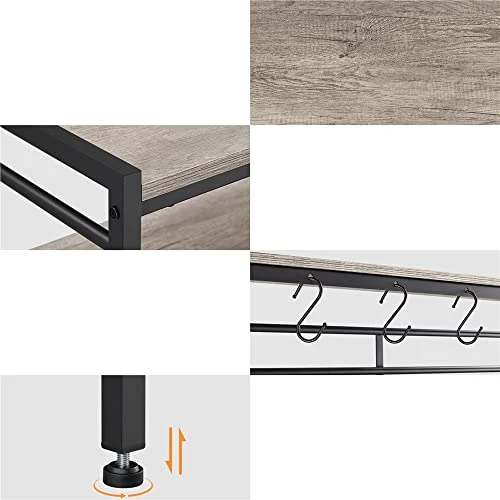 MIRIU 4-Tier Kitchen Baker's Rack With Hooks, Gray 4 MIRIU 4-Tier Kitchen Baker's Rack With Hooks, Gray - Image 2