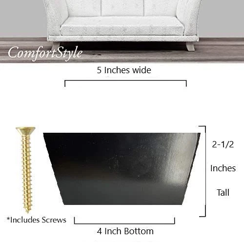 ComfortStyle Furniture Legs, Chair Couch Feet Replacement, Set Of 4 Wood Sofa Corner Feet, 2-1/2" Tall By 5" Wide Triangle, Parent (Dark Espresso) 7 ComfortStyle Furniture Legs, Chair Couch Feet Replacement, Set Of 4 Wood Sofa Corner Feet, 2-1/2" Tall By 5" Wide Triangle, Parent (Dark Espresso) - Image 5
