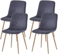 Asunflower Velvet Kitchen Side Chair Set Of 4 Black Kitchen Dining Room Chair Padded Dining Chairs With Metal Legs -Amazon Store 41w9x 8nu2L. AC