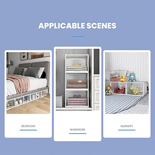 Clear Shoe Boxes Stackable,18 Pack Shoe Case Fit Up To US Size 10,Small/White 7 Clear Shoe Boxes Stackable,18 Pack Shoe Case Fit Up To US Size 10,Small/White - Image 5