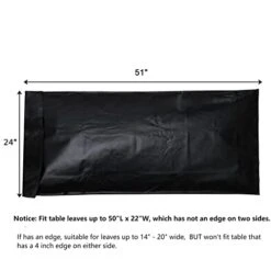ROSROSE Table Leaf Storage Bag Padded 2 Pack, Heavy Duty Dining Table Leaf Bag, Extra Thick Flannel Backing Interior/Exterior Dining Table Cover, Water-Resistant Scratch Resistant, 51" Lx24 W,Black -Amazon Store 41wIEbOst9L