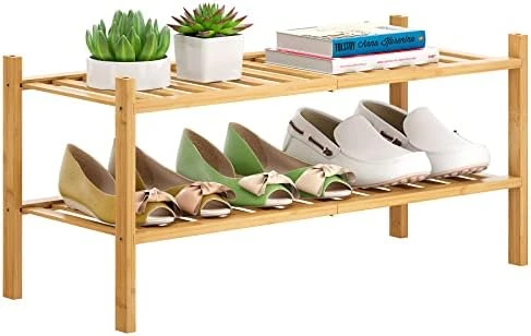 FILWH Bamboo Shoe Rack Stackable Shoe Shelf Storage Organizer For Unit Entryway Hallway And Closet Sturdy Freestanding Shoe Shelf Natural (3 Tier) 14 FILWH Bamboo Shoe Rack Stackable Shoe Shelf Storage Organizer For Unit Entryway Hallway And Closet Sturdy Freestanding Shoe Shelf Natural (3 Tier) - Image 12