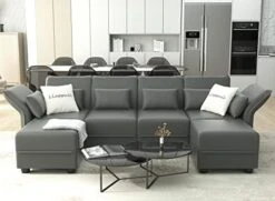 LLappuil Modular Sectional Sofa With Storage Oversized L Shaped Velvet Sofa, Big Corner Sleeper Couch With Reversible Chaise, High Recliner Back Couch -Brown -Amazon Store 41wSeFpYJeL. AC