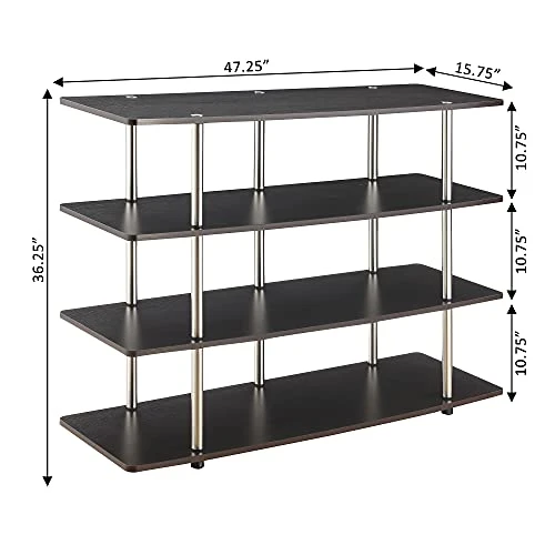 Convenience Concepts Designs2Go XL Highboy 4 Tier TV Stand Home_Furniture_and_Decor, Black 7 Convenience Concepts Designs2Go XL Highboy 4 Tier TV Stand Home_Furniture_and_Decor, Black - Image 5