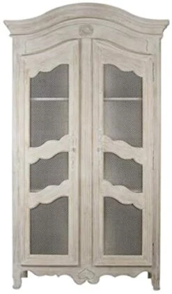 EuroLux Home Christopher Display Cabinet White Black Brass Cream Pine Gray Poplar Plywood